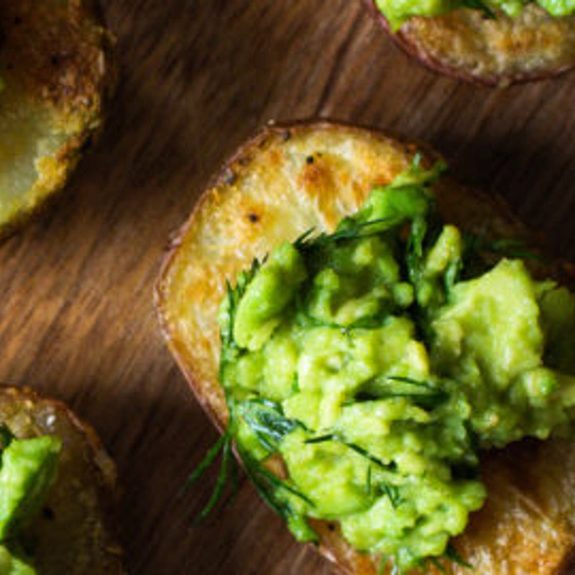 Crispy Potatoes with Avocado & Dill
