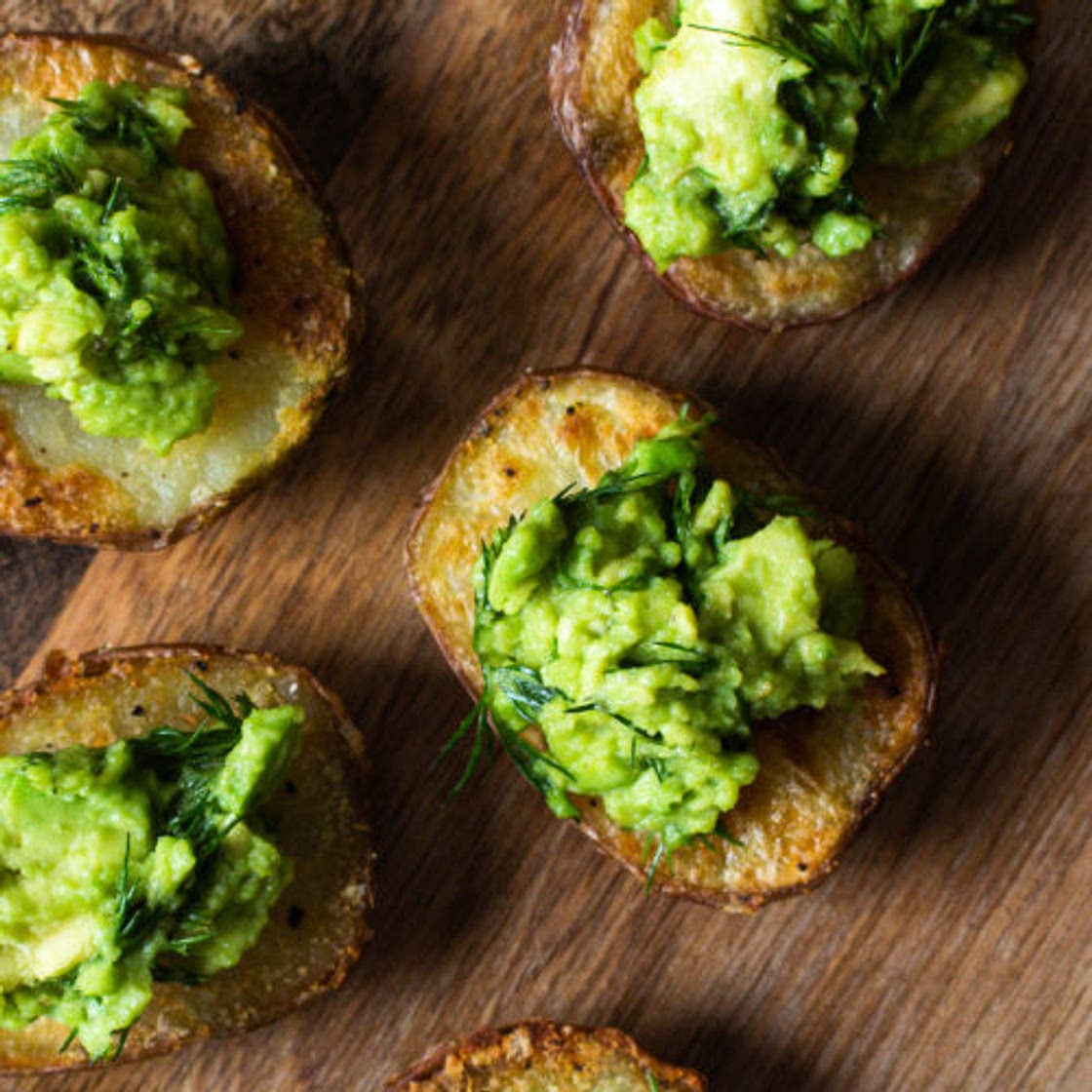 Crispy Potatoes with Avocado & Dill
