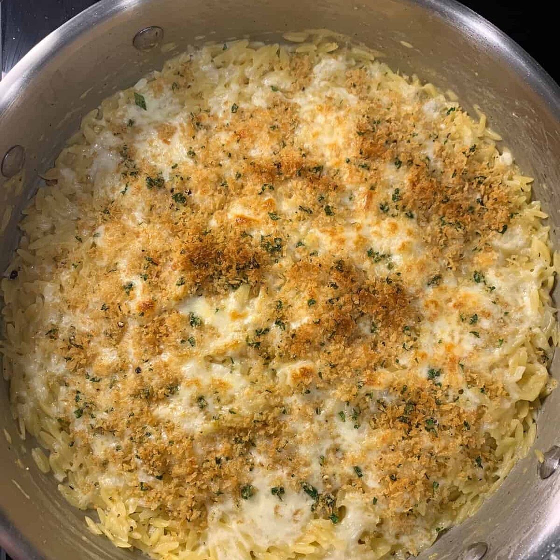 Cheesy Garlic Bread Orzo