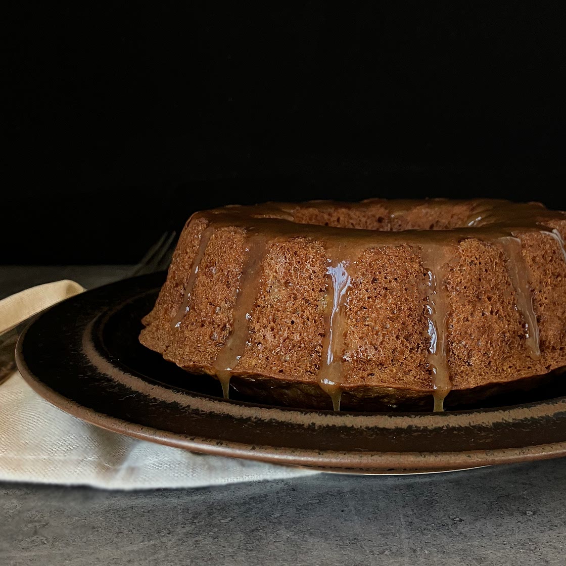 Spelt Cinnamon and Honey Cake with a Honey Butter Drizzle
