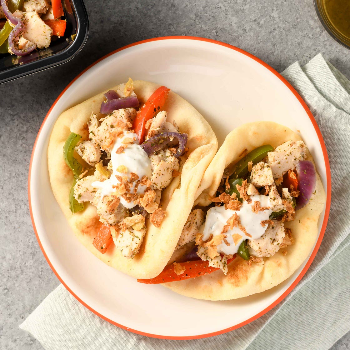 Greek-Style Chicken Wraps with tzatziki