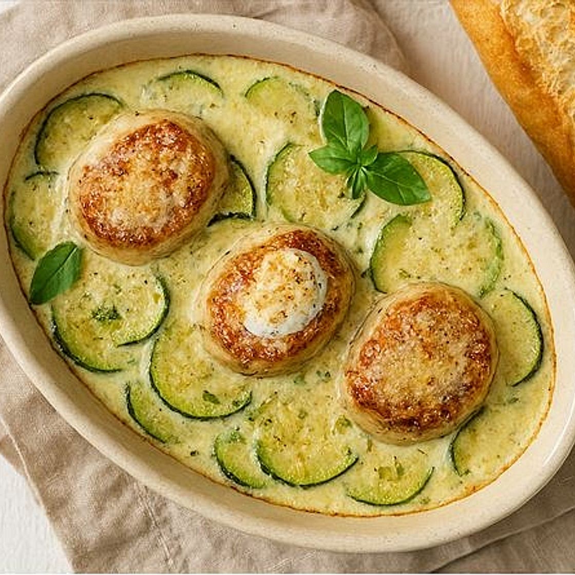 Schweinemedaillons auf Zucchini