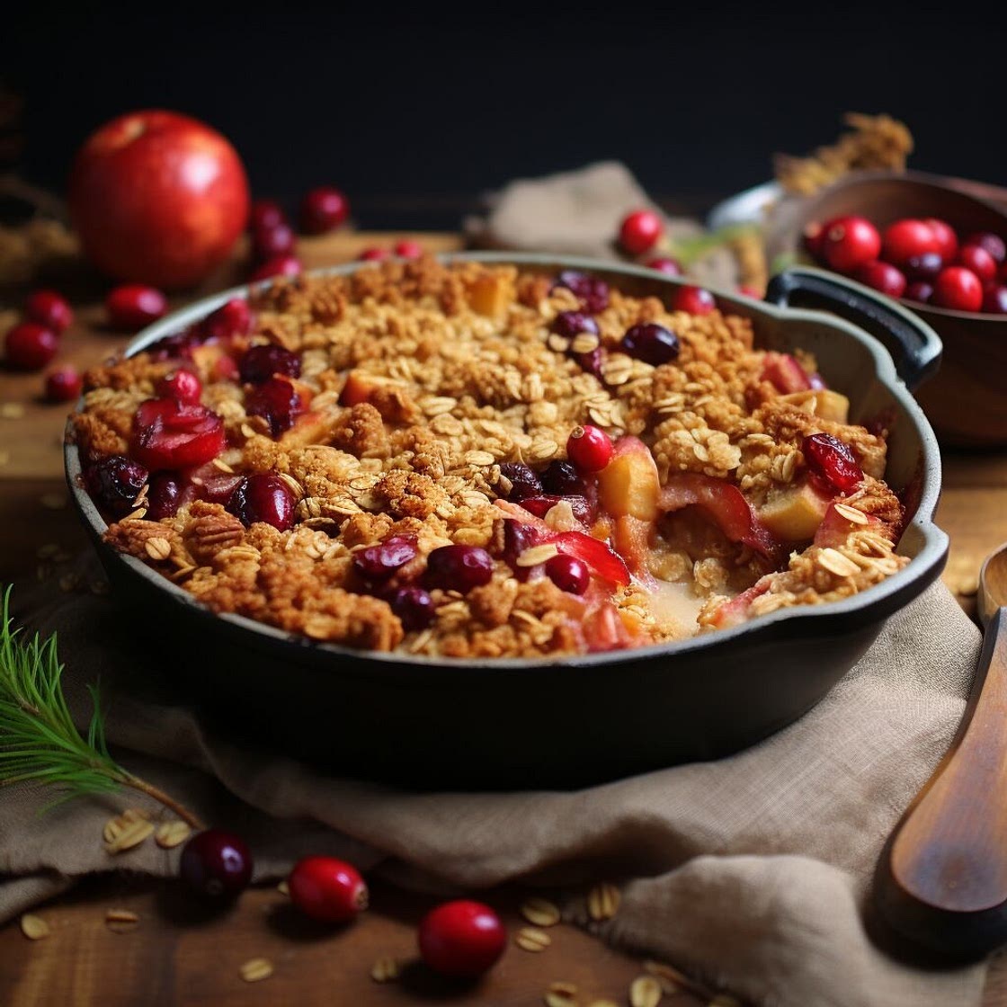 Spiced Apple and Cranberry Crisp