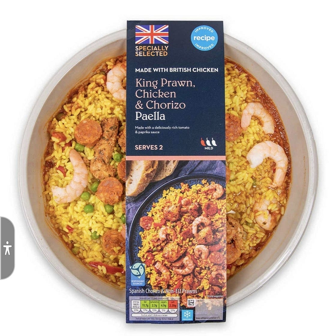 Aldi King prawn, Chicken and chorizo paella