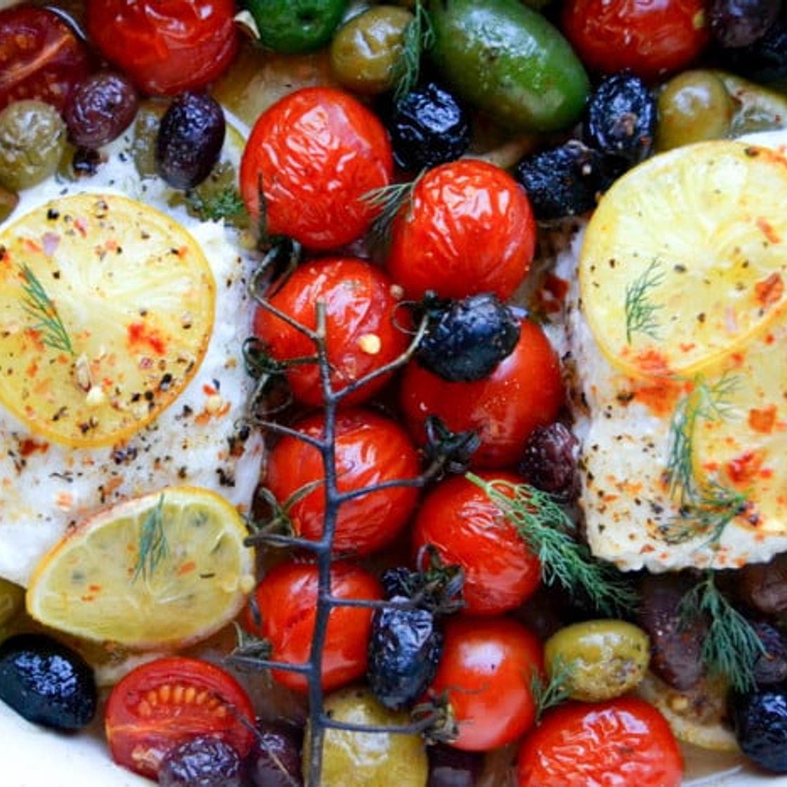 Simple Greek Style Baked Fish