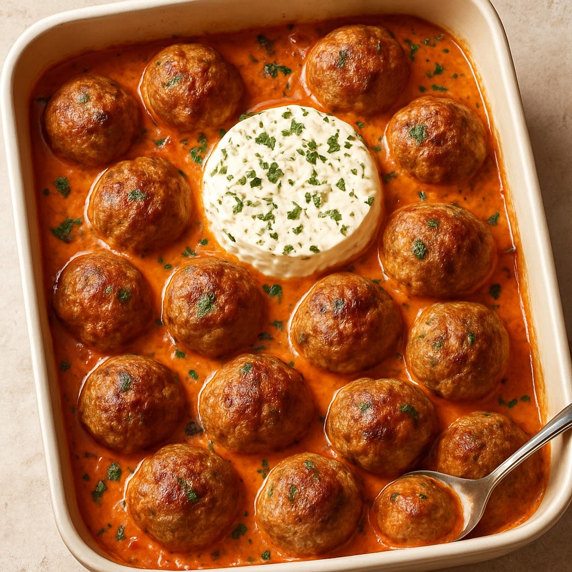 Boursin Meatball Bake