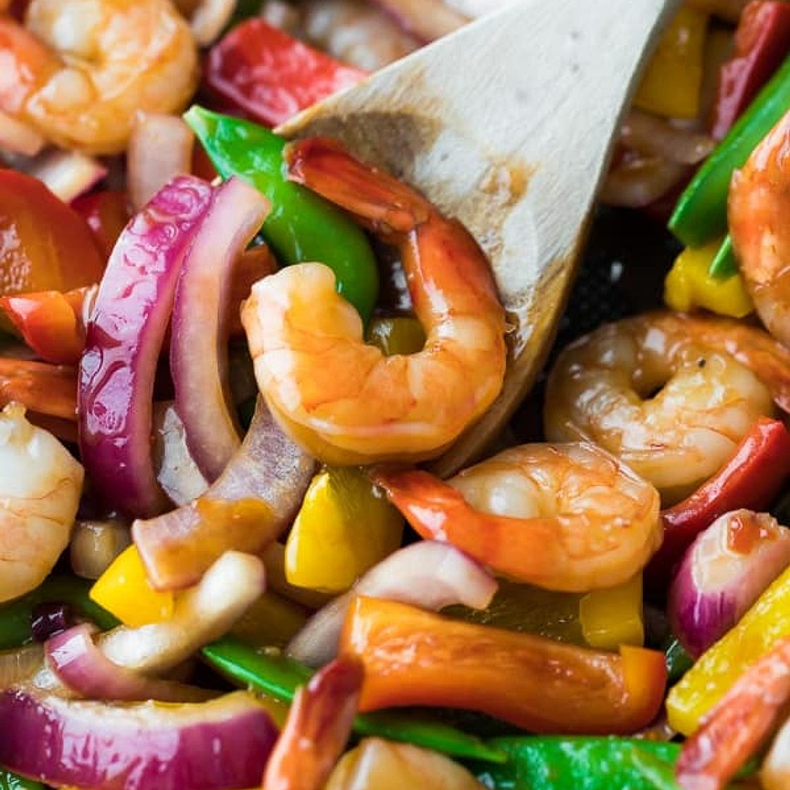 Sweet Chili Shrimp Stir Fry (30 min!)