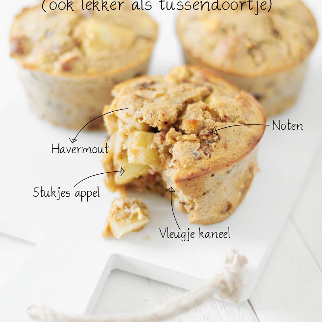 Havermoutmuffins met appel en kaneel | ontbijtmuffins