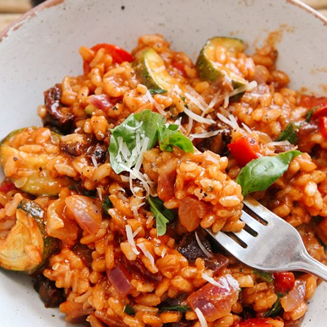 Creamy Tomato & Roasted Veg Risotto (Vegan)