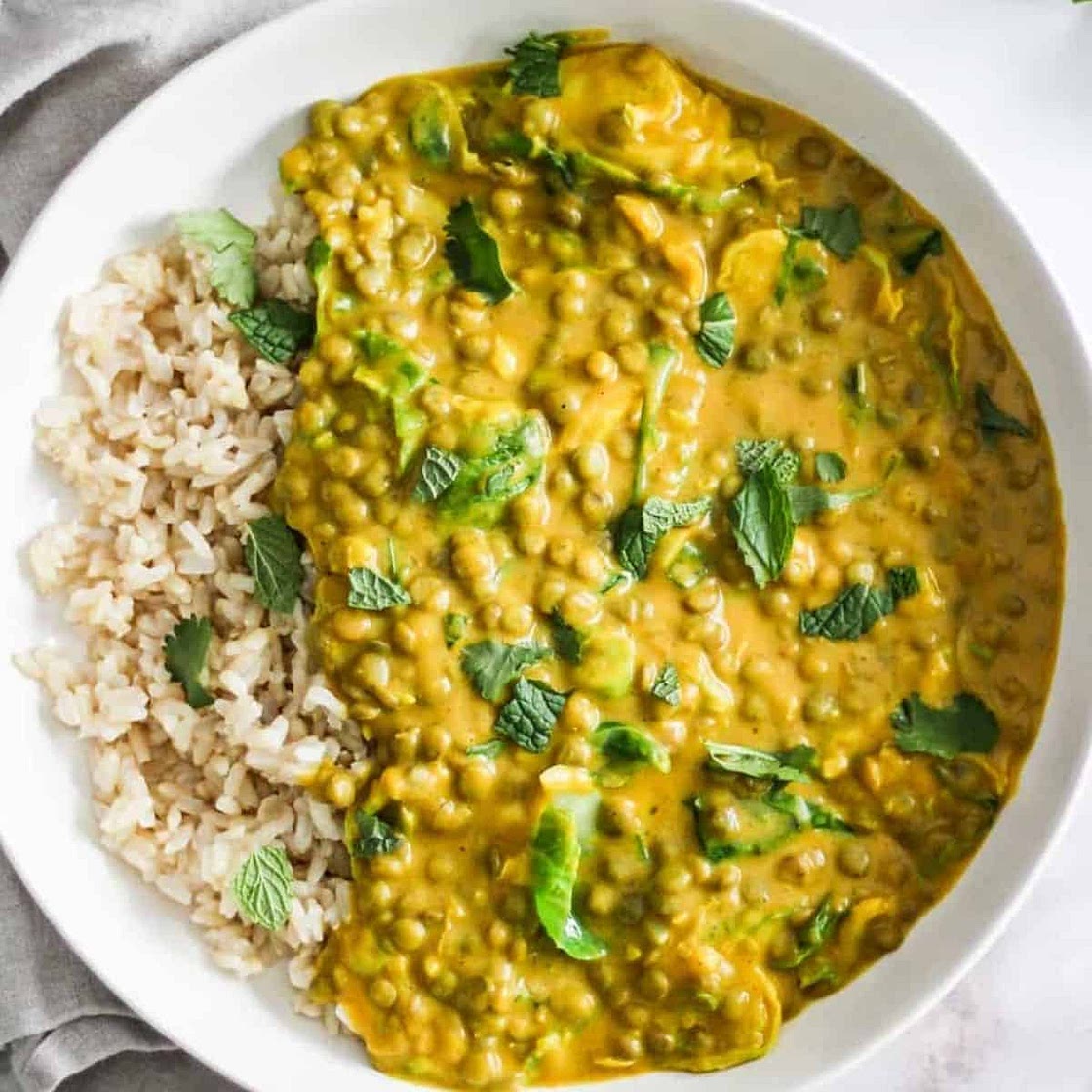 Roasted Butternut Squash Curry with Lentils