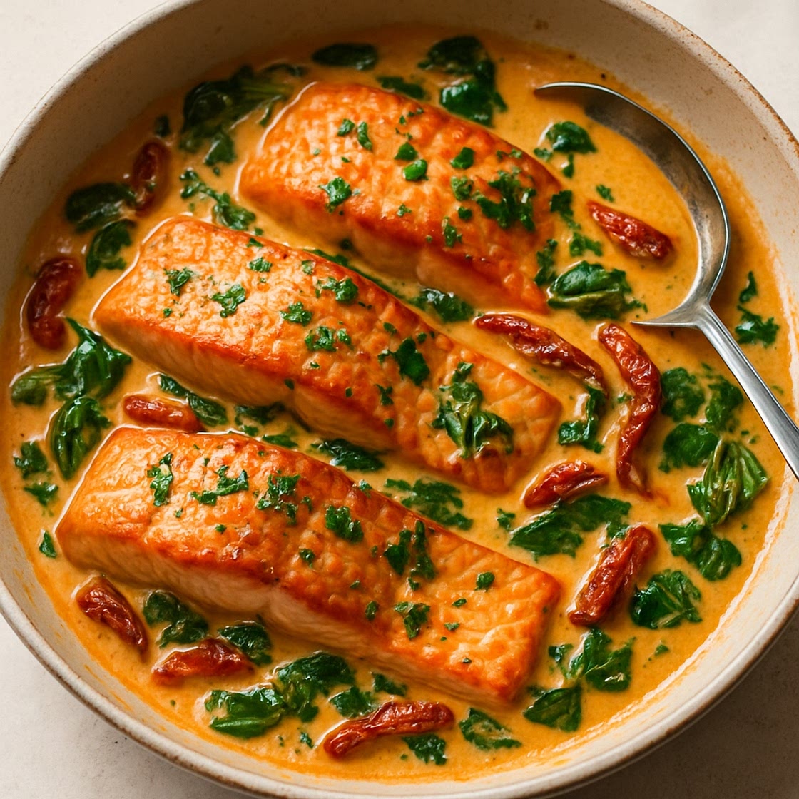 Toskanischer Lachs in cremiger Kokosmilchsauce