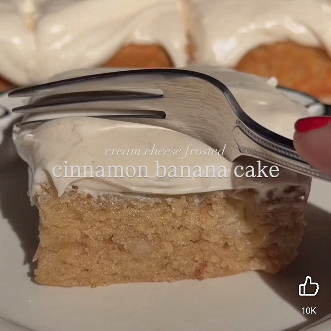 Cream Cheese Frosted Cinnamon Banana Cake