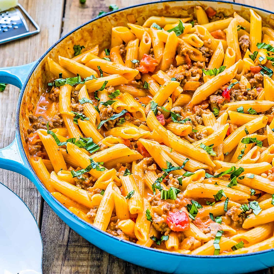 Creamy Sausage Pasta Skillet