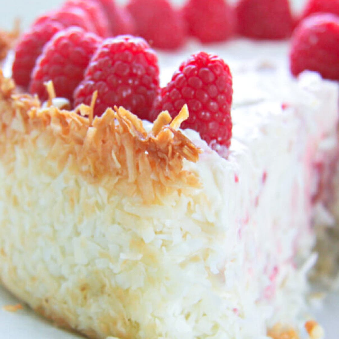 Keto Raspberry Cheesecake with Coconut Crust