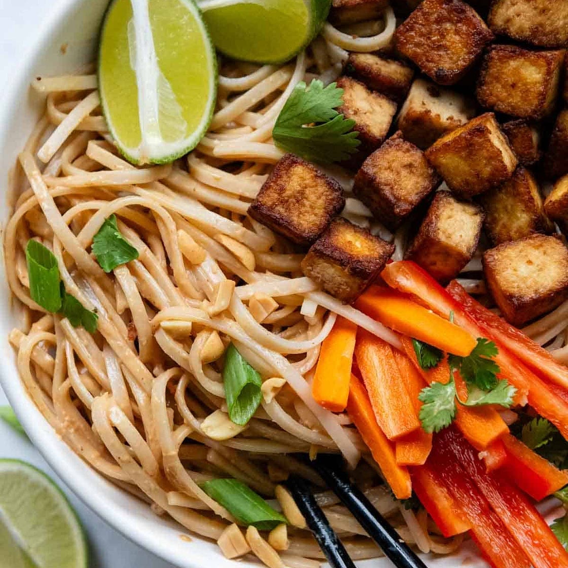 Sauce Peanut Noodles With Crispy Tofu (Gluten-Free)
