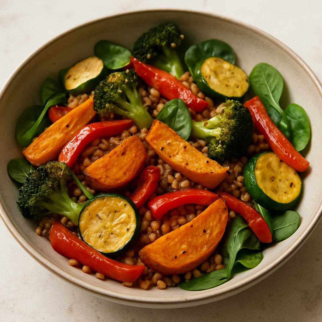 Warm Buckwheat & Roasted Veg Salad