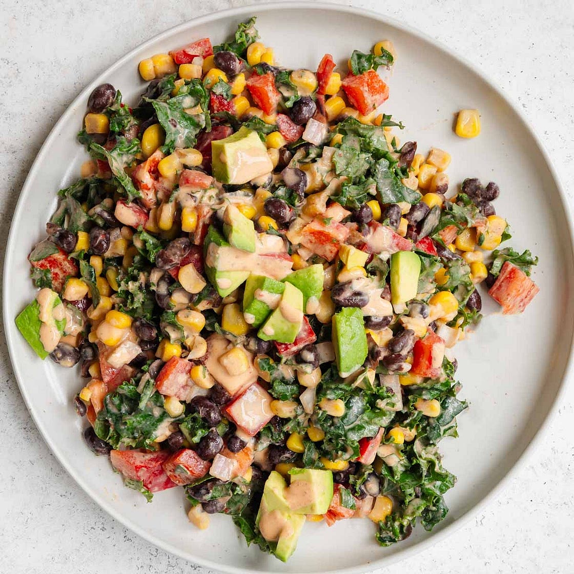 Black Bean, Corn, and Avocado Salad with Chipotle Dressing