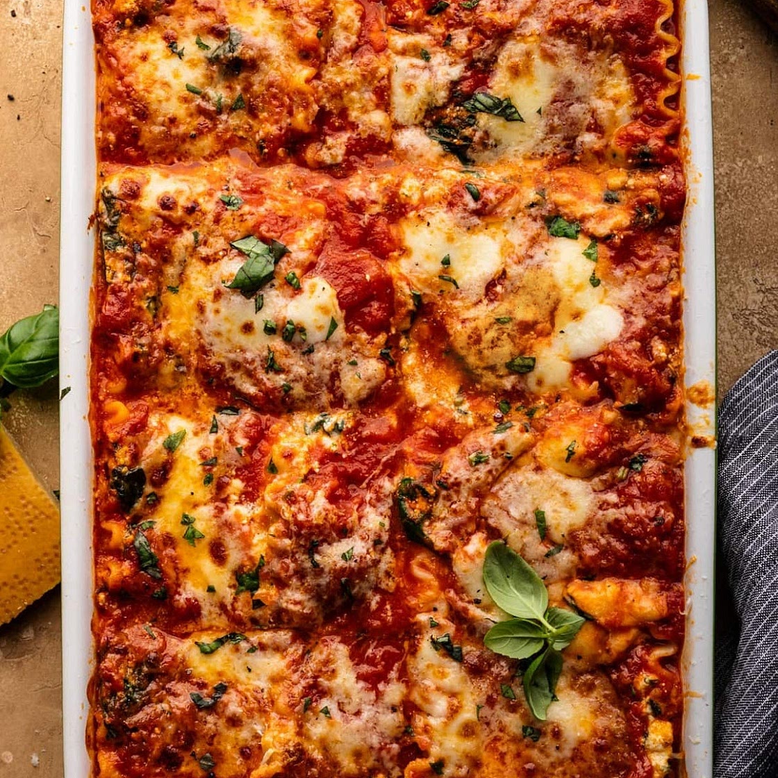 Vegetarische Spinat-Gemüse-Lasagne