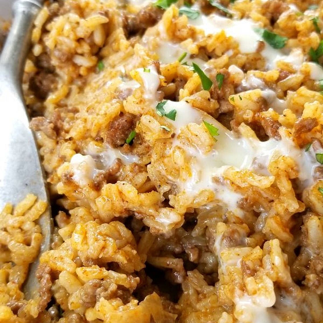 Taco Rice with Queso