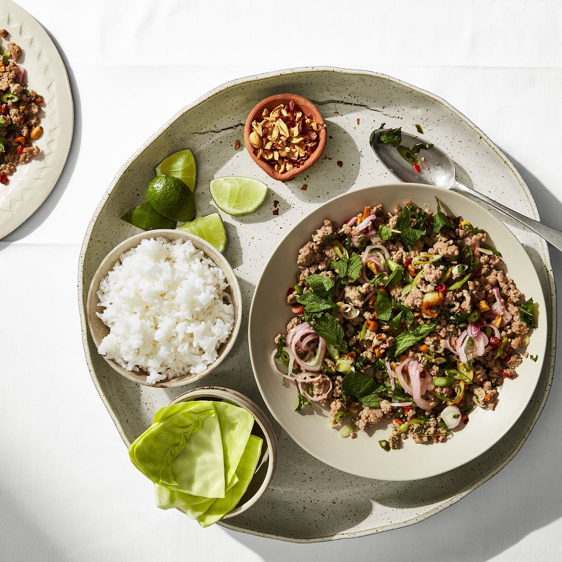 Spicy Larb with Cabbage Cups