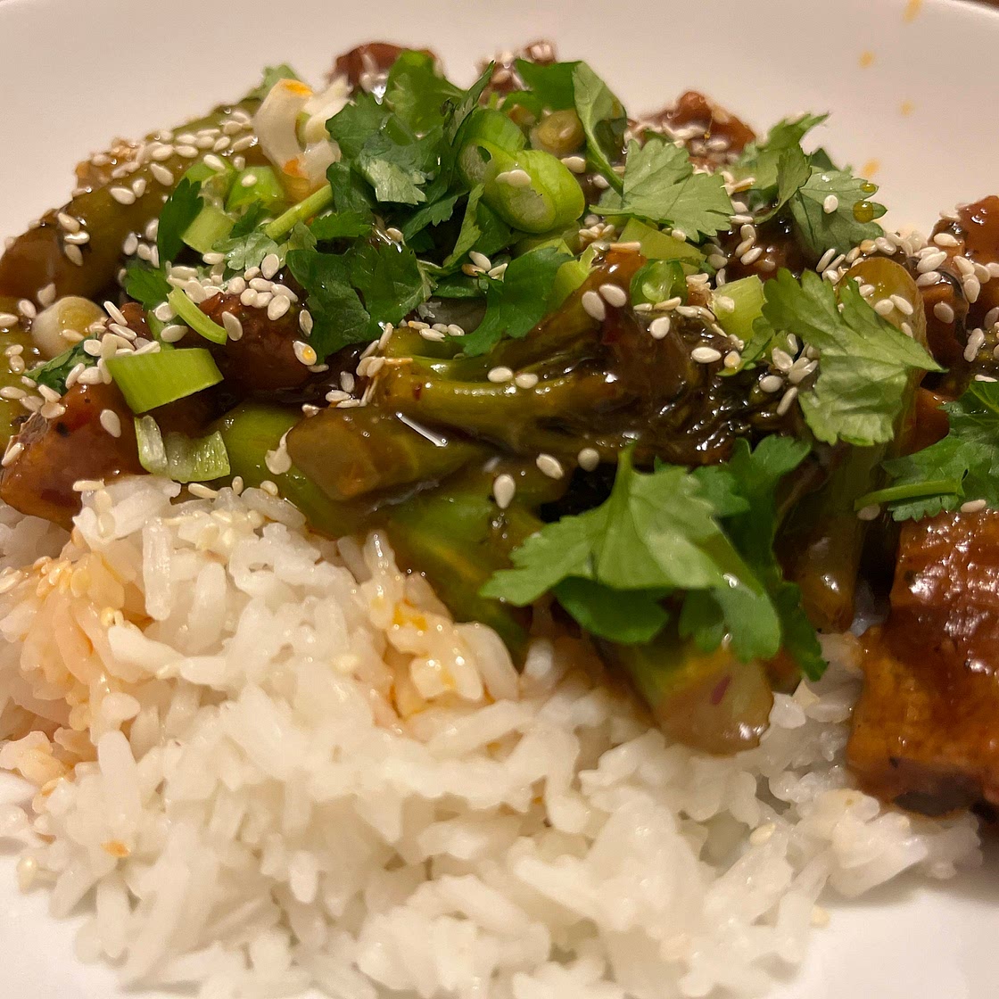 Sticky Orange Tofu 