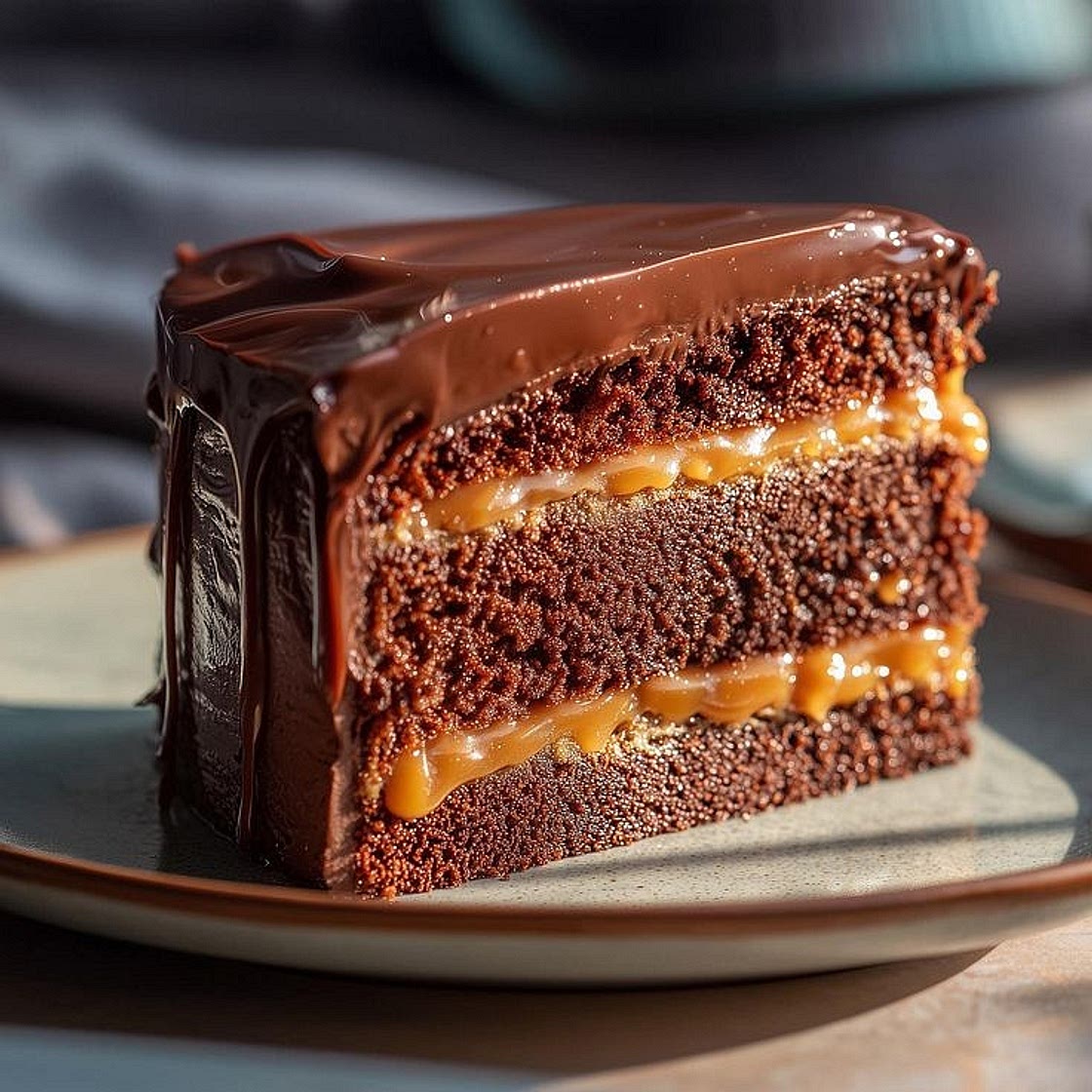 Caramel-Jam filled Chocolate Cake