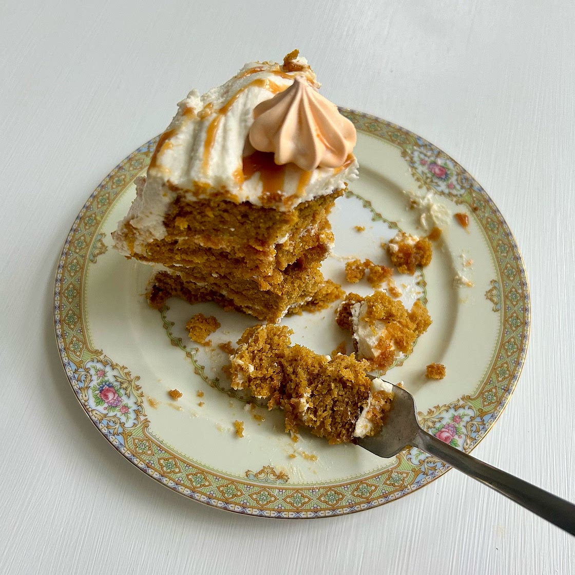 Pumpkin Cardamom Caramel Cake