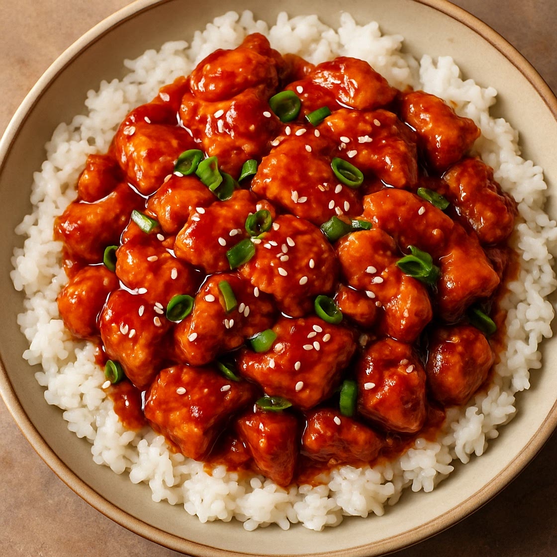 Sweet & Spicy Korean Chicken & Rice