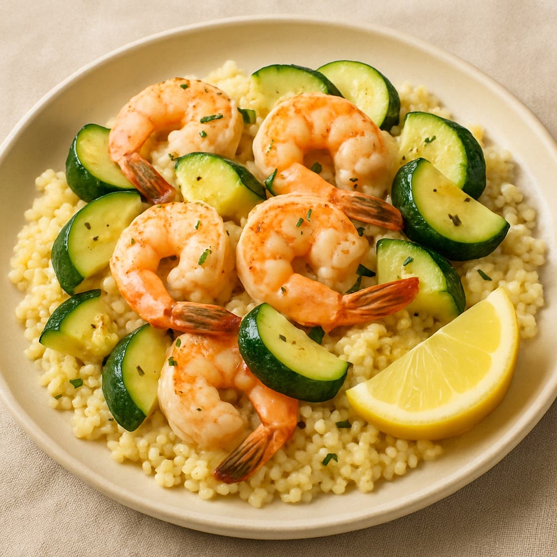 Lemony Shrimp & Zucchini Couscous