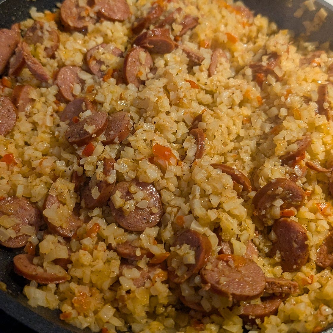 Cajun Sausage Cauliflower Rice (Keto & Low Carb)