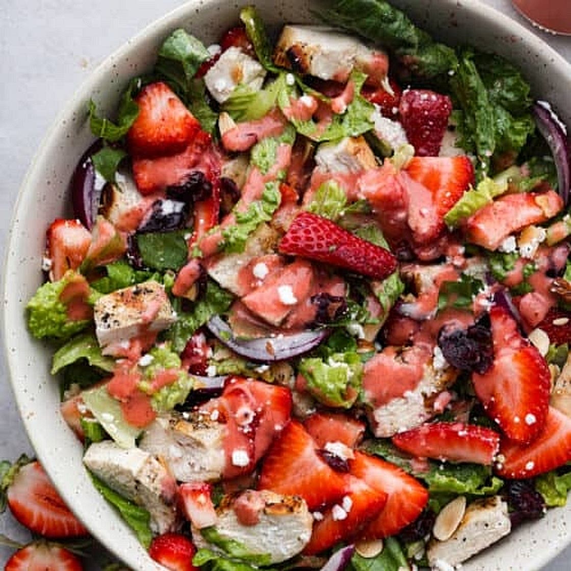 Strawberry Chicken Salad with Strawberry Balsamic Dressing