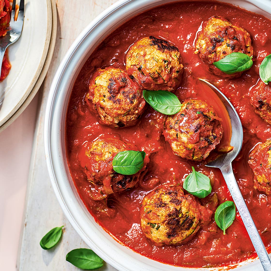 Chicken, courgette and basil meatballs