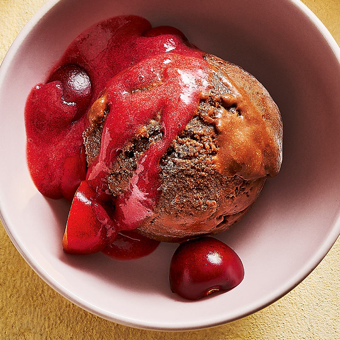 Creamy dark chocolate sorbet