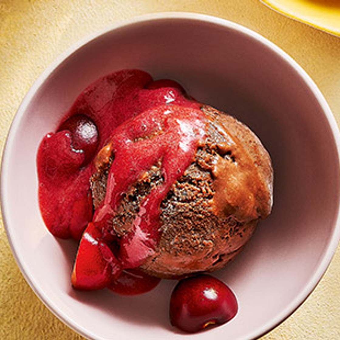 Creamy dark chocolate sorbet