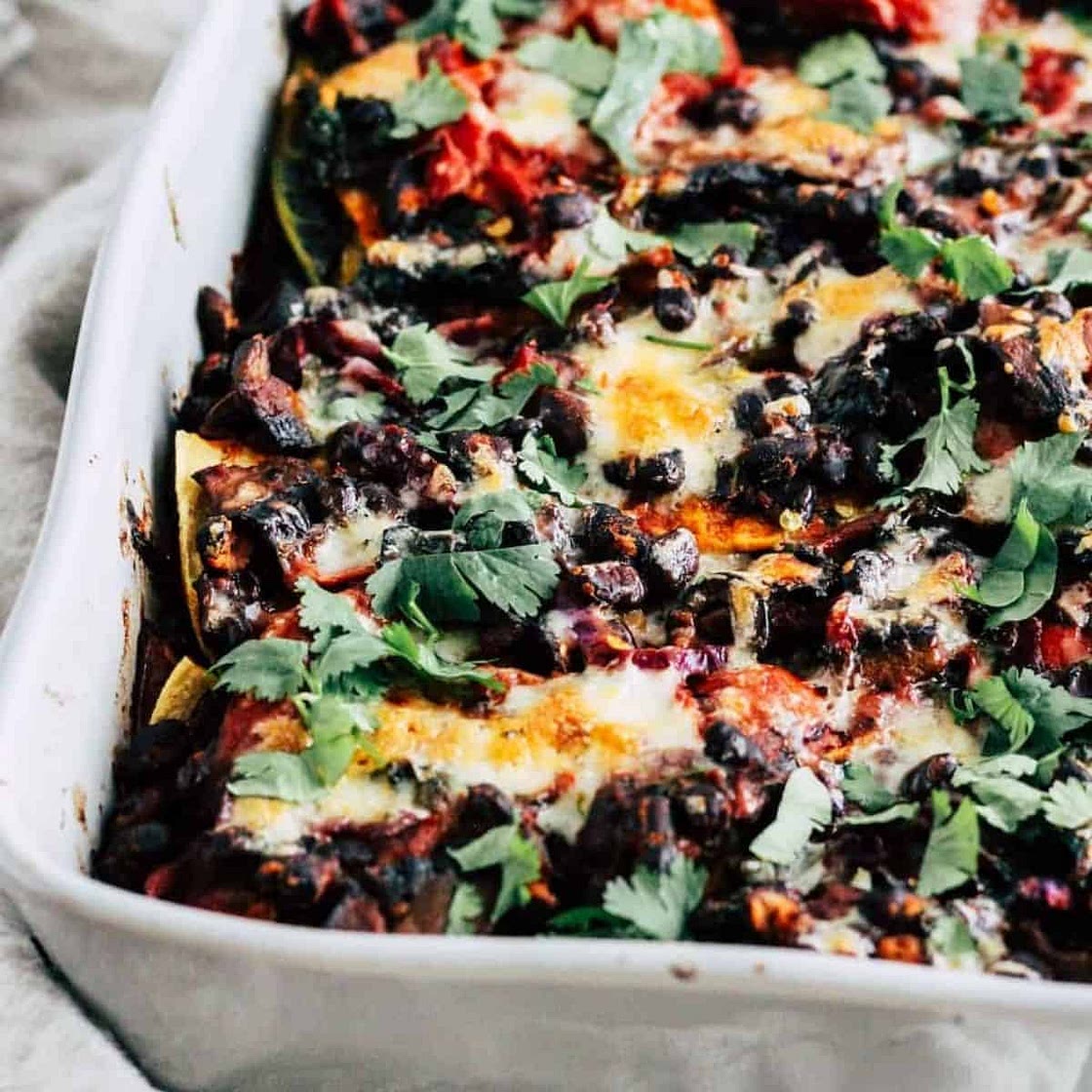 Vegetarian Taco Casserole with Black Beans and Veggies