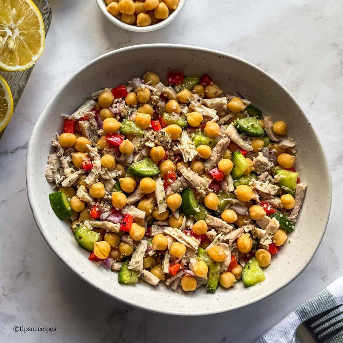 No mayo Chickpea Chicken Salad