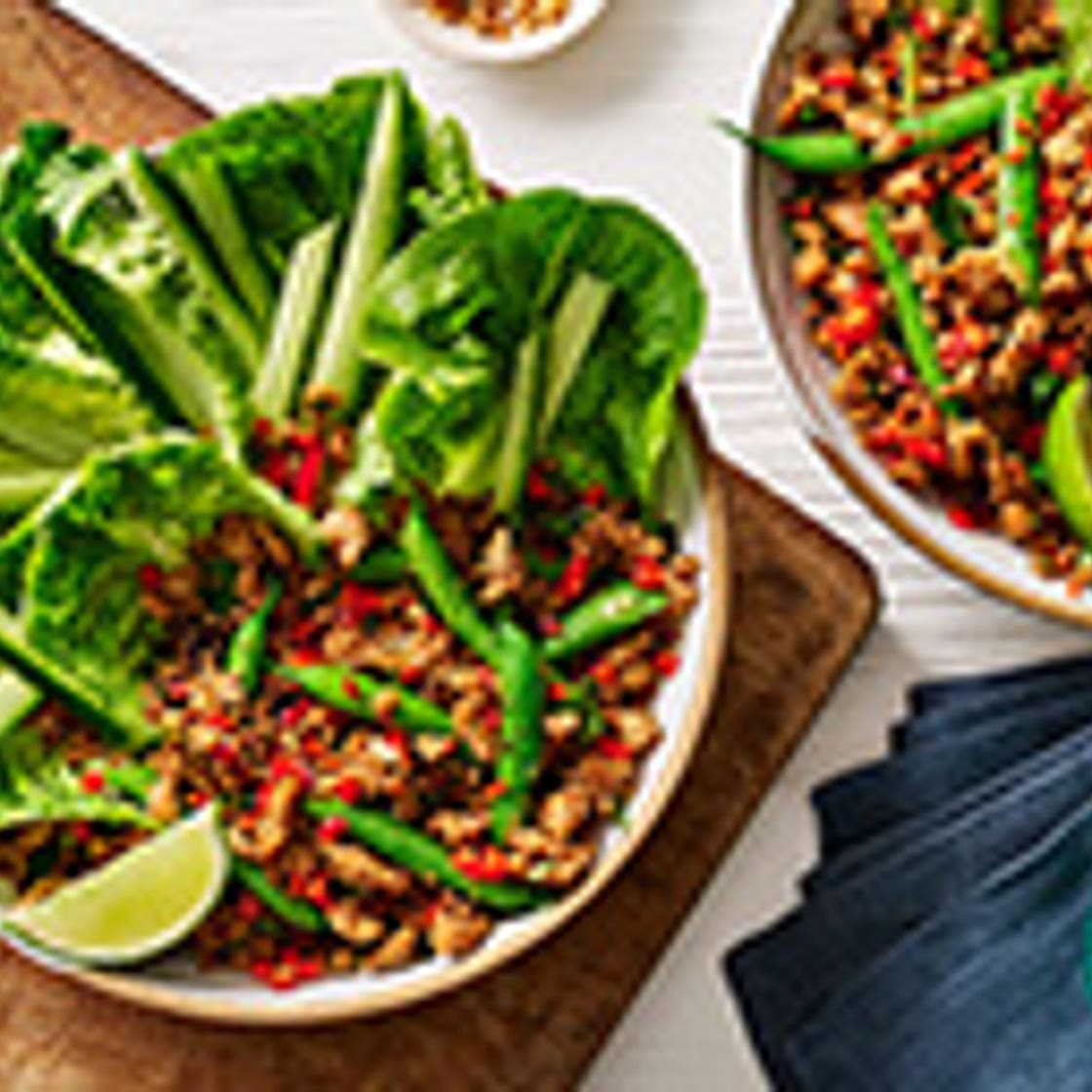 Spicy chicken larb-style salad