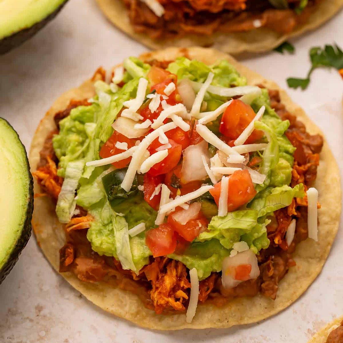 Healthy Chicken Tinga Tostadas