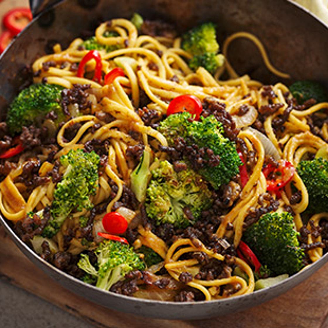 Crispy beef and broccoli stir-fry