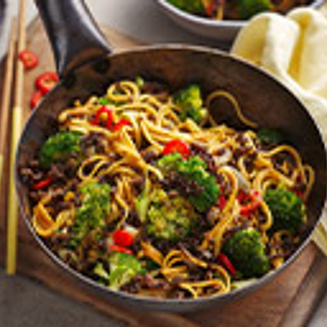 Crispy beef and broccoli stir-fry