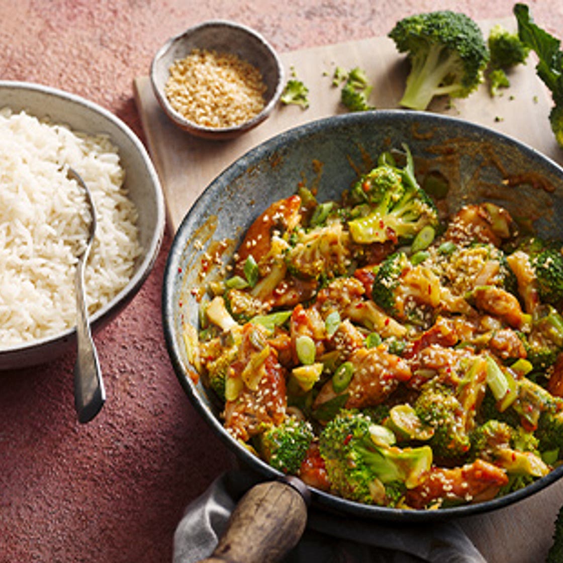 Chinese-style chicken and broccoli