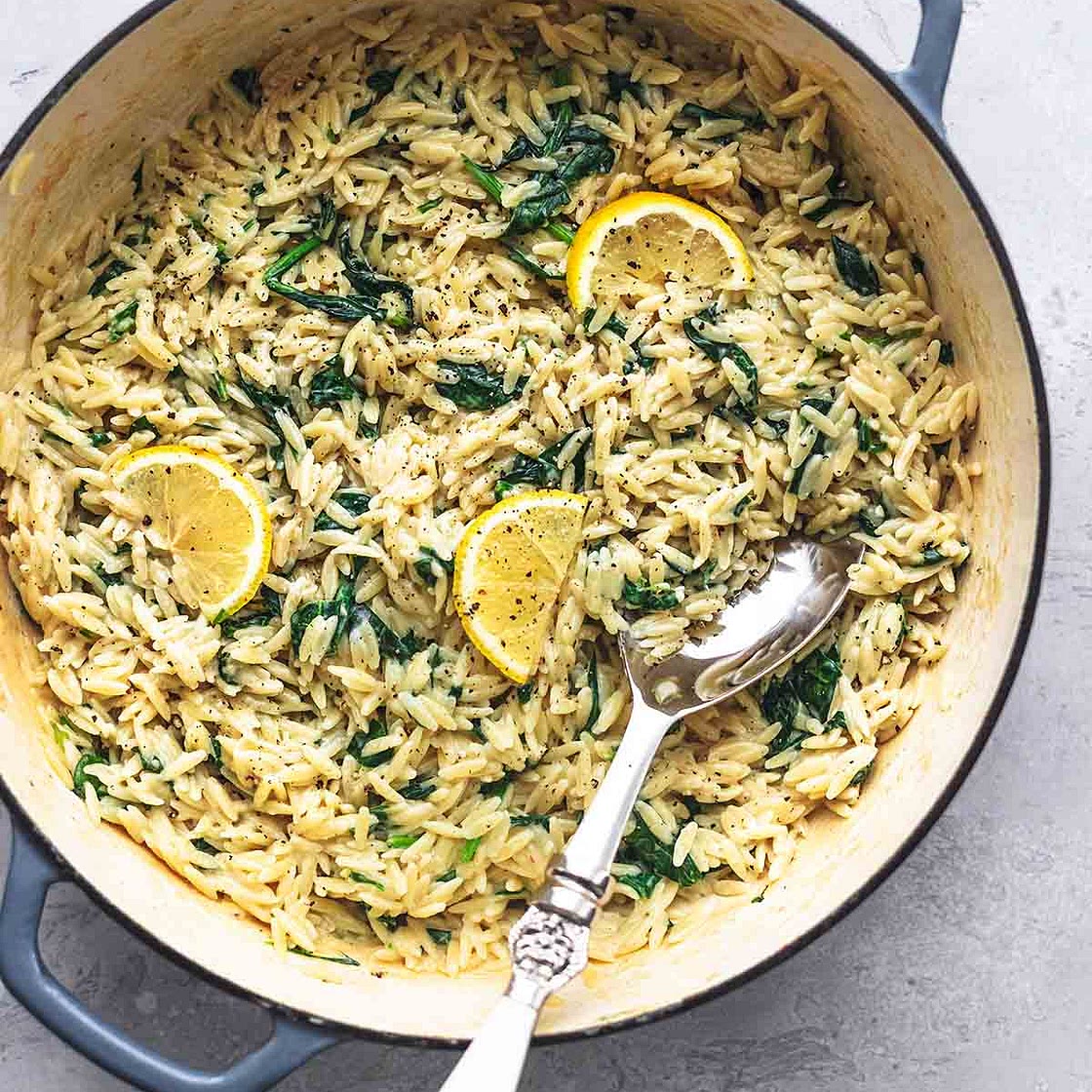 Creamy Parmesan Spinach Orzo