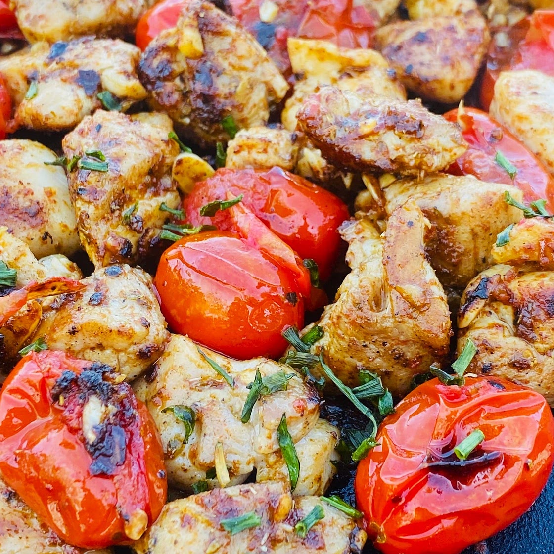 Blackstone Greek Chicken and Tomatoes
