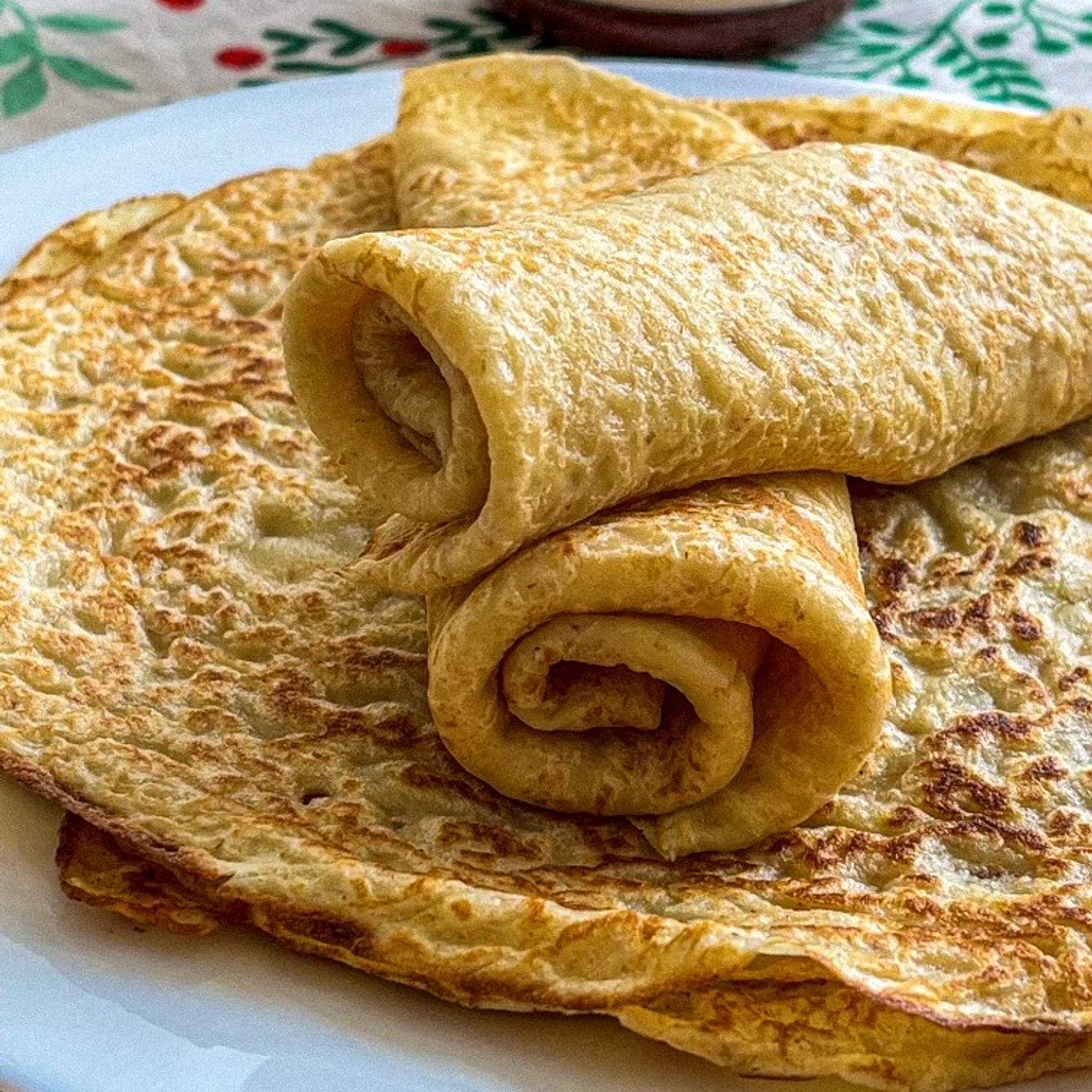 French Sourdough Discard Crepes (Crepes au Levain écarté)