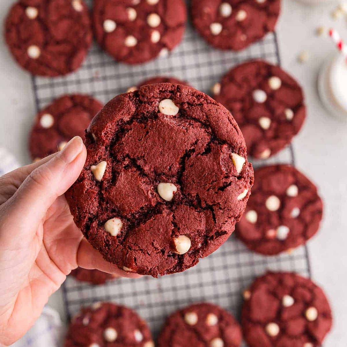 Red Velvet Cake Mix Cookies