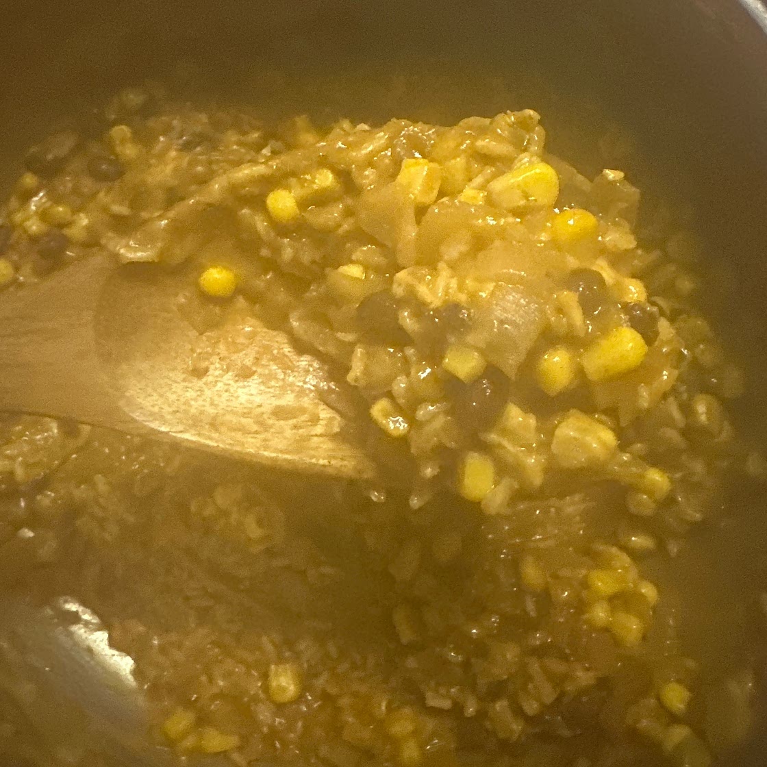 One Pot Cheesy Mexican Lentils, Black Beans and Rice