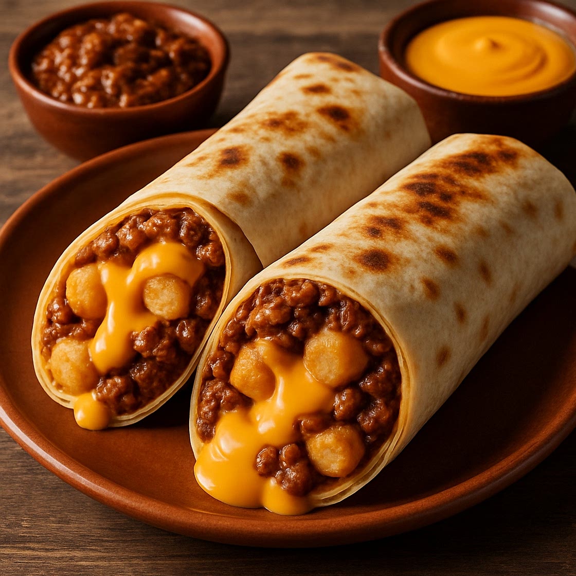 Chilli Cheese Tot Burritos