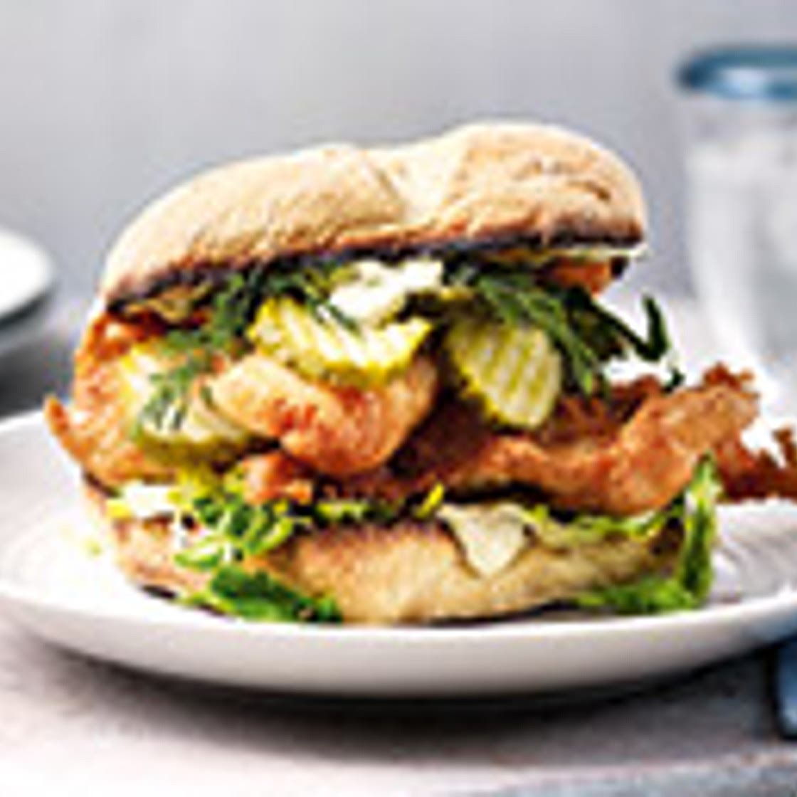 Posh fish-finger sandwiches