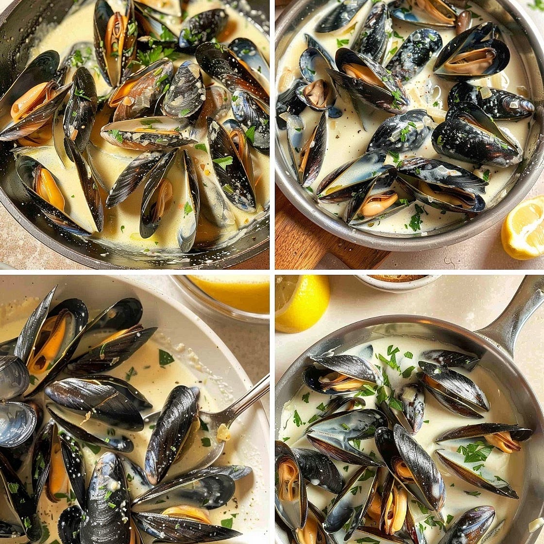 Creamy Garlic Mussels