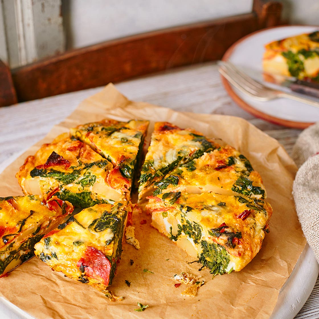 Chorizo and spinach frittata